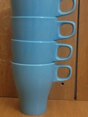 NEW IKEA FARGRIK TURQUOISE Mug set of 4, 8 oz / 4" All Solid Turquoise Blue New